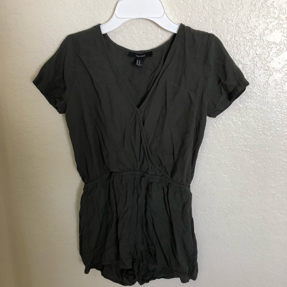Army green romper